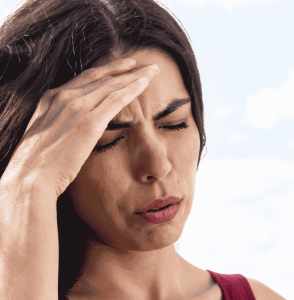 Women holding her head